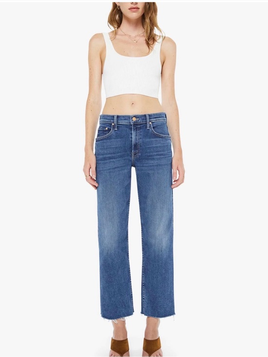 MOTHER Denim - Mother The Newbie Ankle Fray Jeans Prized Possession Sz 28 New Mid Rise Straight